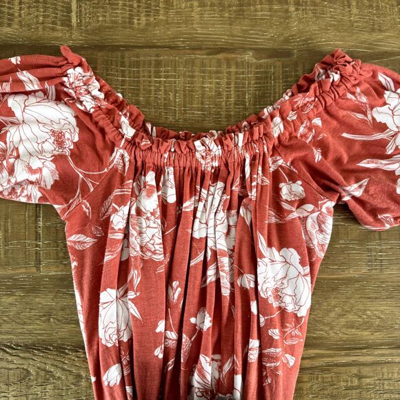 Rachel Pally Ossiane off shoulder maxi dress chipotle peony large - Picture 4 of 16